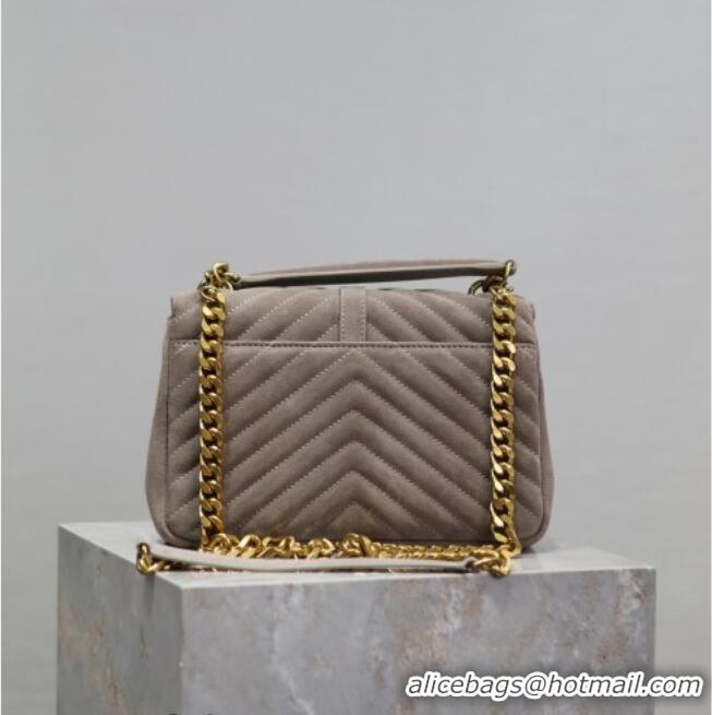 Luxury Discount Saint Laurent Medium Monogram College Bag in Suede with Tassel 392737 Grey 2026