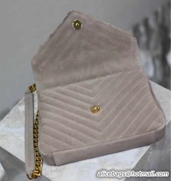 Luxury Discount Saint Laurent Medium Monogram College Bag in Suede with Tassel 392737 Grey 2026