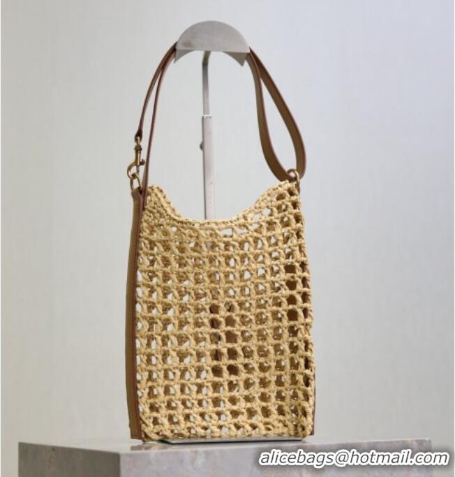 Luxury Discount Saint Laurent Oxalis Mini Tote Bag in Crochet Raffia Straw 840042 Beige 2026