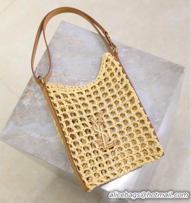 Luxury Discount Saint Laurent Oxalis Mini Tote Bag in Crochet Raffia Straw 840042 Beige 2026