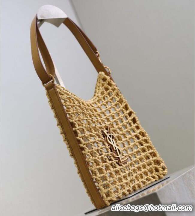 Luxury Discount Saint Laurent Oxalis Mini Tote Bag in Crochet Raffia Straw 840042 Beige 2026