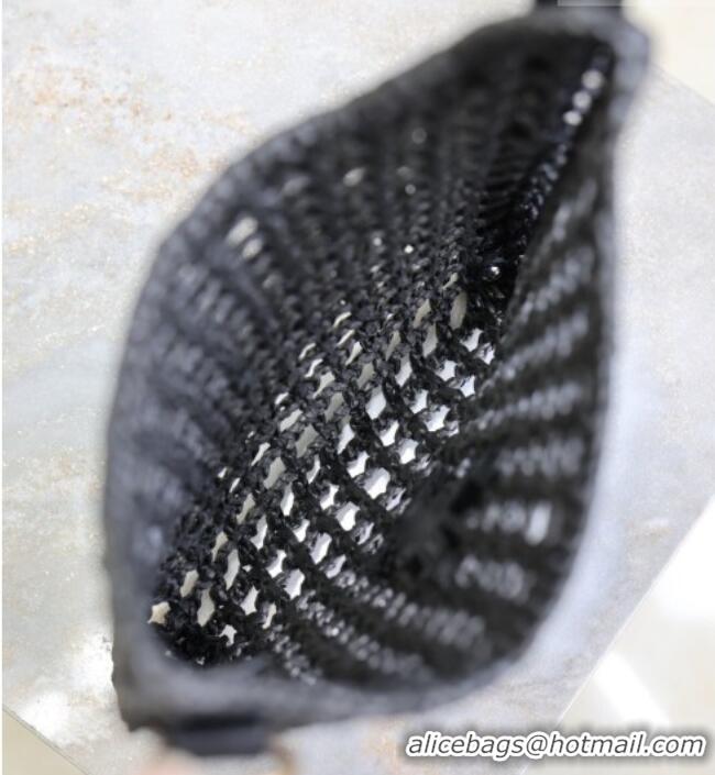 Good Looking Saint Laurent Oxalis Mini Tote Bag in Crochet Raffia Straw 840042 Black 2026