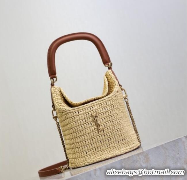 Top Grade Saint Laurent Gaby Bucket Bag in Crochet Straw 763961 Beige 2026
