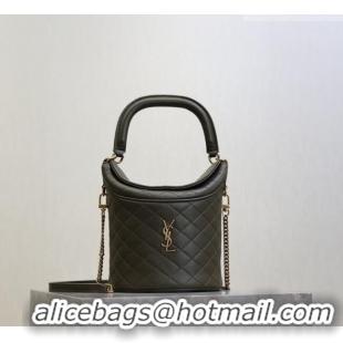 Reasonable Price Saint Laurent Gaby Bucket Bag in Quilted Lambskin 763961 Green 2026
