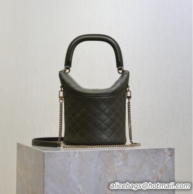 Reasonable Price Saint Laurent Gaby Bucket Bag in Quilted Lambskin 763961 Green 2026