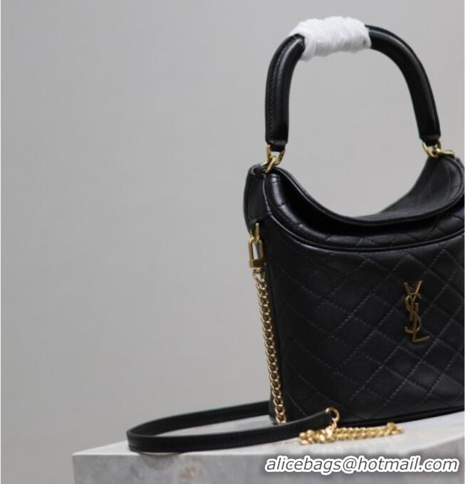 Buy Fashionable Saint Laurent Gaby Bucket Bag in Quilted Lambskin 763961 Black 2026