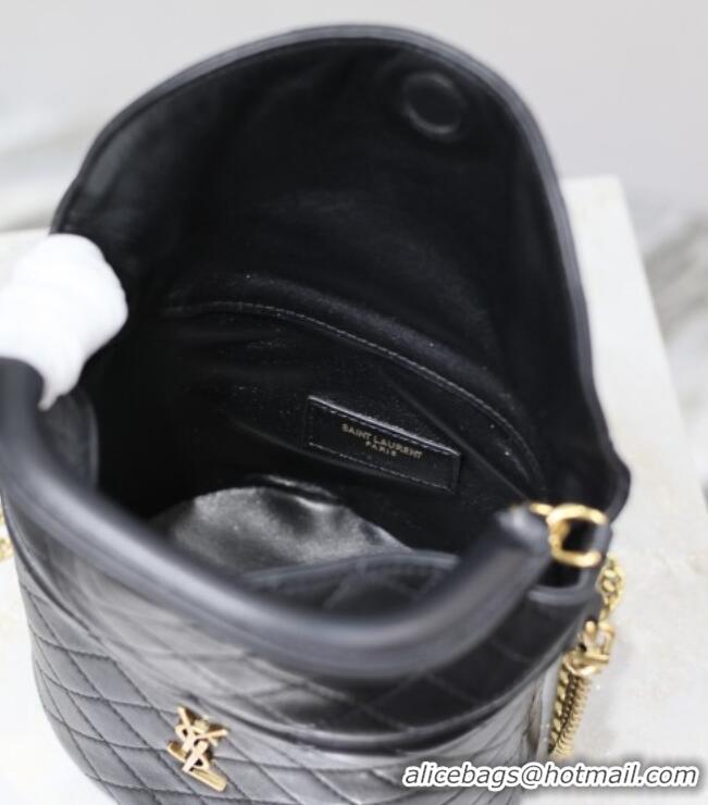 Buy Fashionable Saint Laurent Gaby Bucket Bag in Quilted Lambskin 763961 Black 2026
