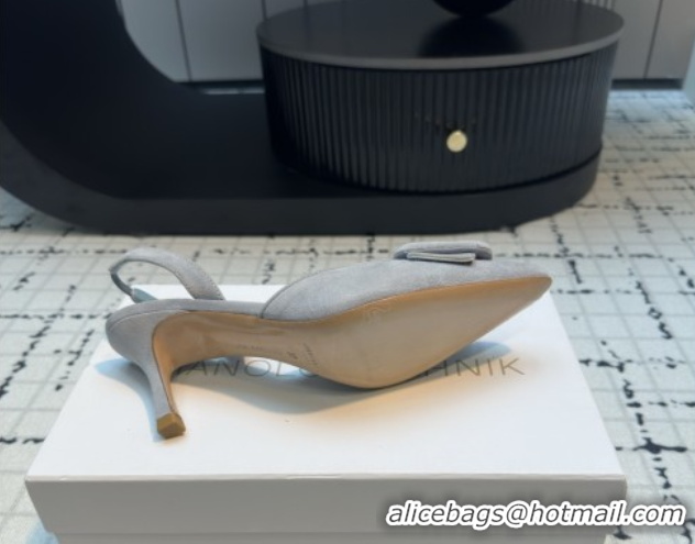 Unique Style Manolo Blahnik MAYSLI Slingback Pumps with Buckle in Suede 5112520 Light Blue 2026