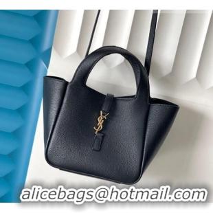 Best Product Saint Laurent LE 5 À 7 Baby Bea Tote Bag in Grained Leather 872469 Black 2026