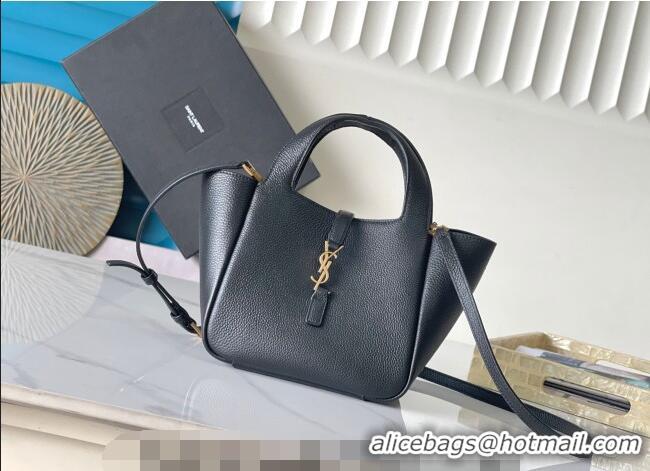 Best Product Saint Laurent LE 5 À 7 Baby Bea Tote Bag in Grained Leather 872469 Black 2026