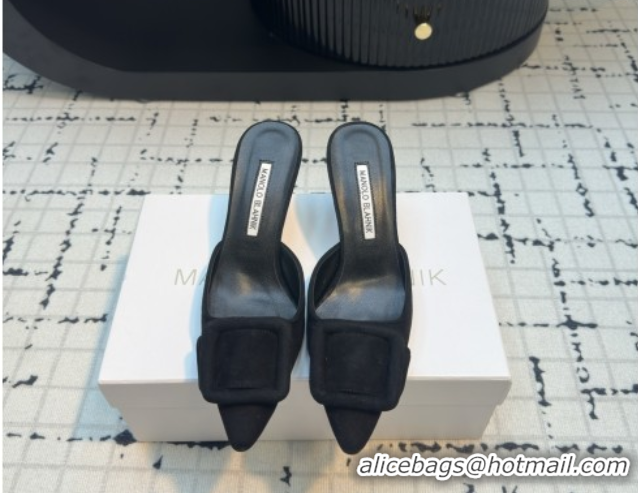 Best Product Manolo Blahnik MAYSALE 70 Mules with Buckle in Suede 5112526 Black 2026