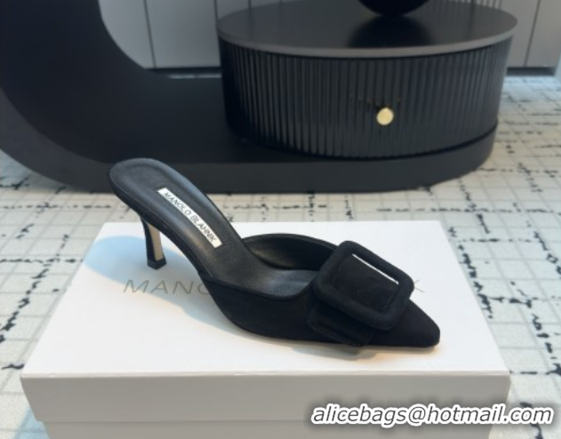 Best Product Manolo Blahnik MAYSALE 70 Mules with Buckle in Suede 5112526 Black 2026