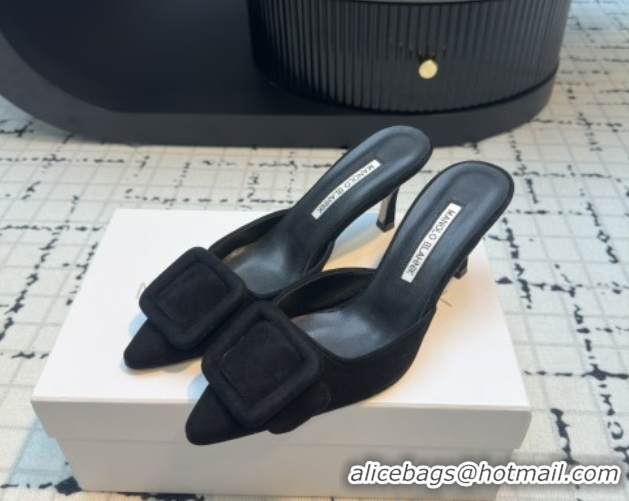 Best Product Manolo Blahnik MAYSALE 70 Mules with Buckle in Suede 5112526 Black 2026