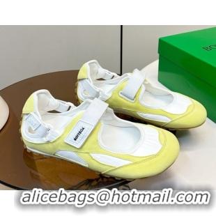Classic Hot Bottega Veneta Orbit Flash Mary-Jane Sneakers in Suede and Nylon Yellow 856044 2026