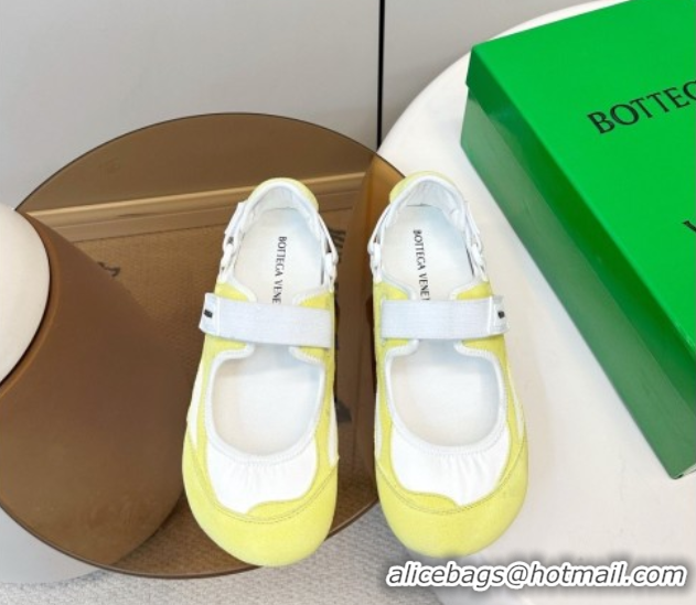 Classic Hot Bottega Veneta Orbit Flash Mary-Jane Sneakers in Suede and Nylon Yellow 856044 2026