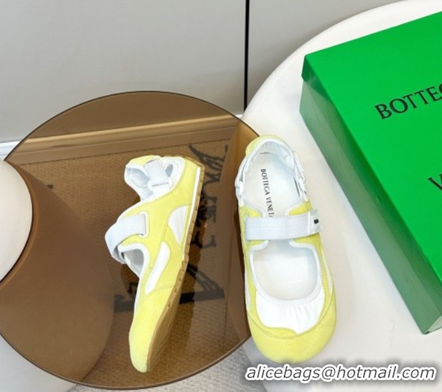 Classic Hot Bottega Veneta Orbit Flash Mary-Jane Sneakers in Suede and Nylon Yellow 856044 2026