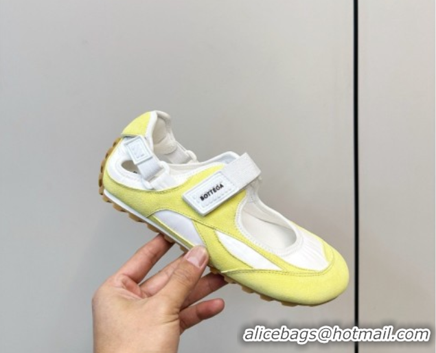 Classic Hot Bottega Veneta Orbit Flash Mary-Jane Sneakers in Suede and Nylon Yellow 856044 2026