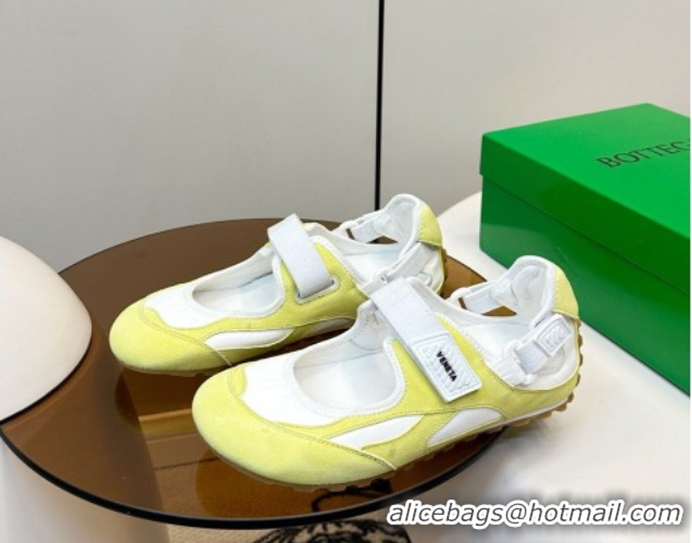 Classic Hot Bottega Veneta Orbit Flash Mary-Jane Sneakers in Suede and Nylon Yellow 856044 2026