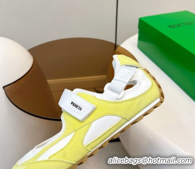 Classic Hot Bottega Veneta Orbit Flash Mary-Jane Sneakers in Suede and Nylon Yellow 856044 2026