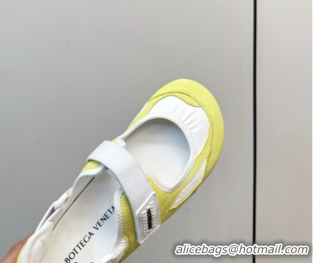 Classic Hot Bottega Veneta Orbit Flash Mary-Jane Sneakers in Suede and Nylon Yellow 856044 2026