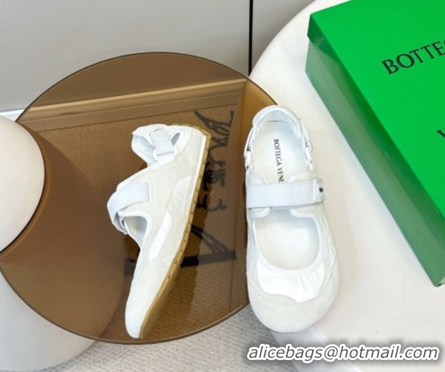 Good Quality Bottega Veneta Orbit Flash Mary-Jane Sneakers in Suede and Nylon 856044 Grey 2026