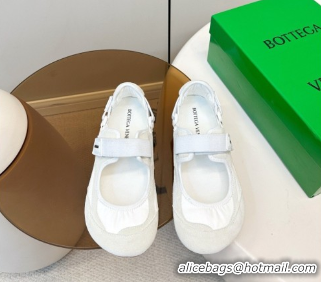 Good Quality Bottega Veneta Orbit Flash Mary-Jane Sneakers in Suede and Nylon 856044 Grey 2026