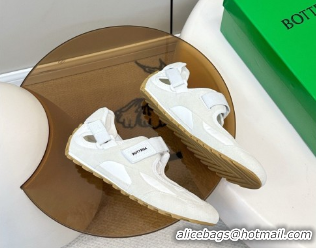 Good Quality Bottega Veneta Orbit Flash Mary-Jane Sneakers in Suede and Nylon 856044 Grey 2026