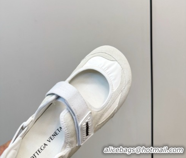 Good Quality Bottega Veneta Orbit Flash Mary-Jane Sneakers in Suede and Nylon 856044 Grey 2026