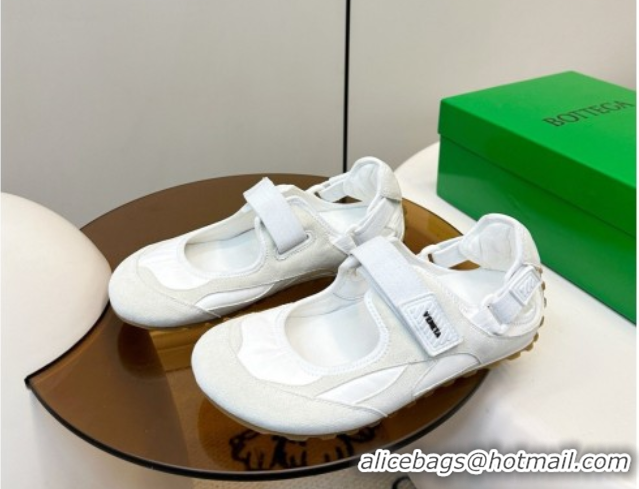 Good Quality Bottega Veneta Orbit Flash Mary-Jane Sneakers in Suede and Nylon 856044 Grey 2026