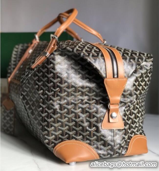 Luxury Cheap Goyard Bowling 55 Bag 020156 Black And Tan 2026