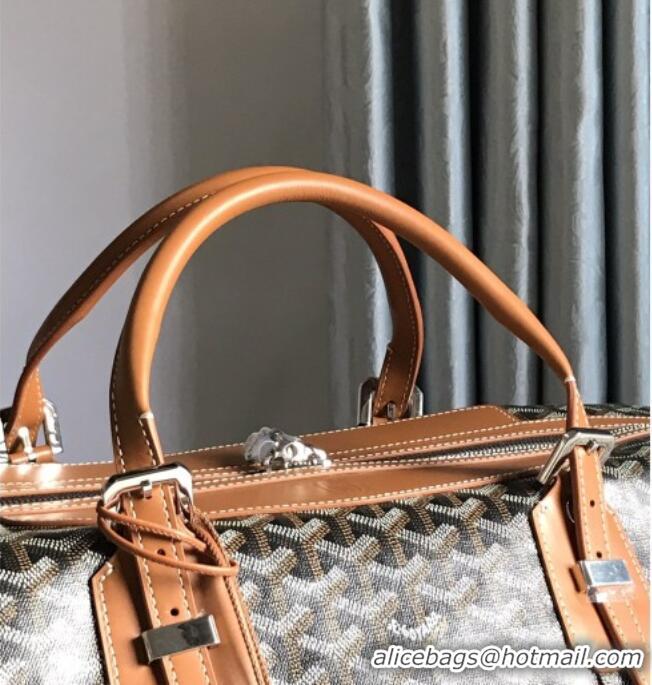 Luxury Cheap Goyard Bowling 55 Bag 020156 Black And Tan 2026