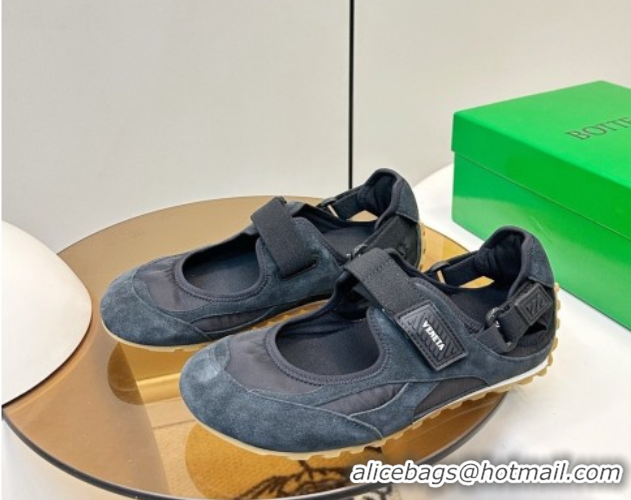 Pretty Style Bottega Veneta Orbit Flash Mary-Jane Sneakers in Suede and Nylon 856044 Black 2026