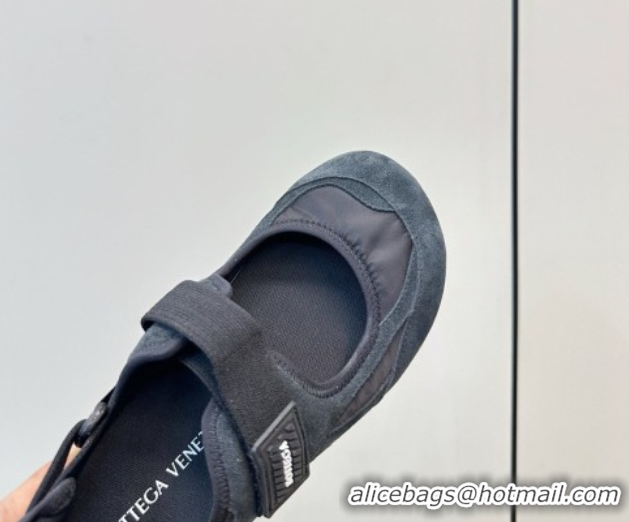 Pretty Style Bottega Veneta Orbit Flash Mary-Jane Sneakers in Suede and Nylon 856044 Black 2026