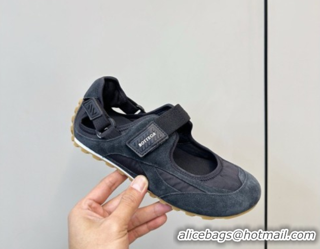 Pretty Style Bottega Veneta Orbit Flash Mary-Jane Sneakers in Suede and Nylon 856044 Black 2026