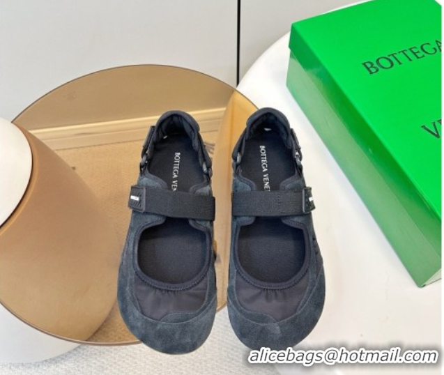 Pretty Style Bottega Veneta Orbit Flash Mary-Jane Sneakers in Suede and Nylon 856044 Black 2026