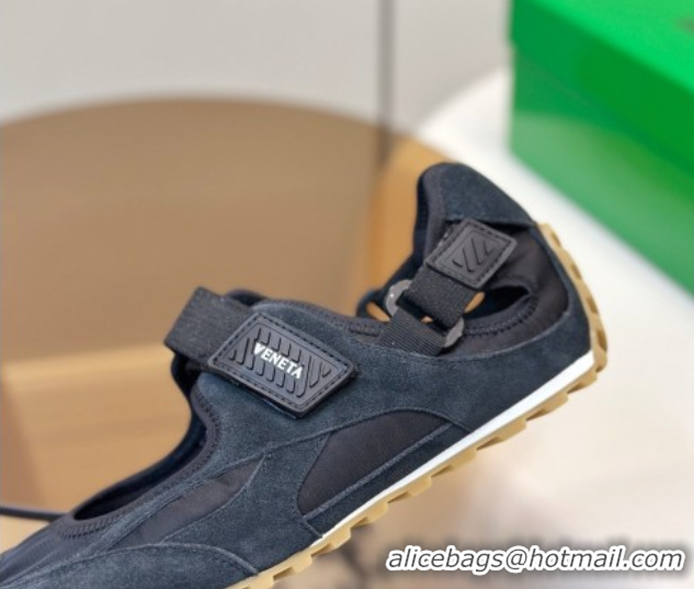 Pretty Style Bottega Veneta Orbit Flash Mary-Jane Sneakers in Suede and Nylon 856044 Black 2026