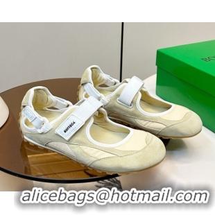 Good Looking Bottega Veneta Orbit Flash Mary-Jane Sneakers in Suede and Nylon 856044 Beige 2026