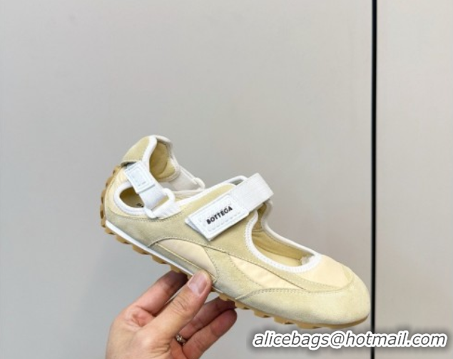 Good Looking Bottega Veneta Orbit Flash Mary-Jane Sneakers in Suede and Nylon 856044 Beige 2026