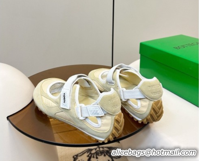 Good Looking Bottega Veneta Orbit Flash Mary-Jane Sneakers in Suede and Nylon 856044 Beige 2026