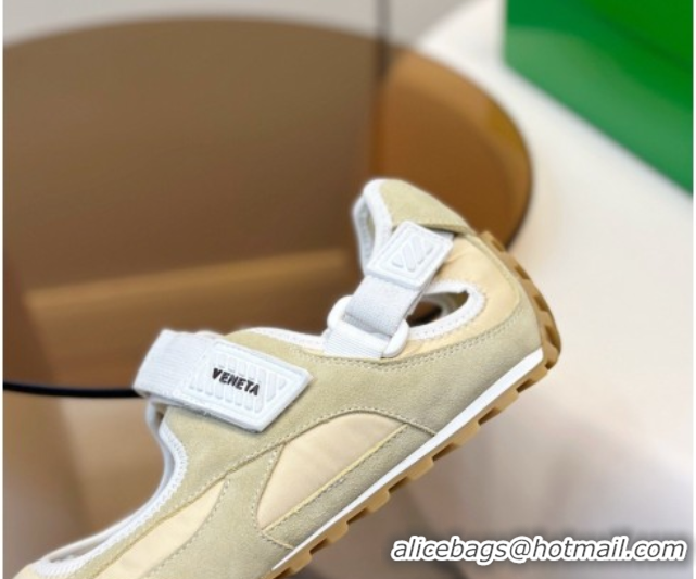 Good Looking Bottega Veneta Orbit Flash Mary-Jane Sneakers in Suede and Nylon 856044 Beige 2026