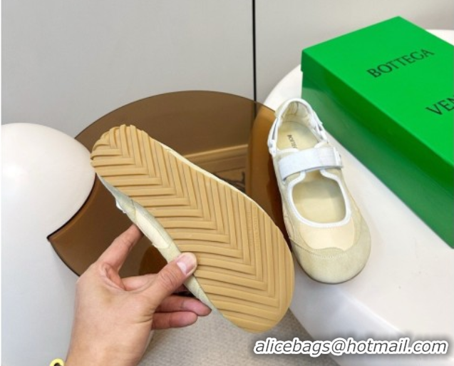 Good Looking Bottega Veneta Orbit Flash Mary-Jane Sneakers in Suede and Nylon 856044 Beige 2026