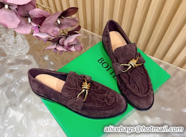 Top Grade Bottega Veneta Astaire Loafers with Gold-Tone Knot Buckle in 843945 Fondant Brown 2026