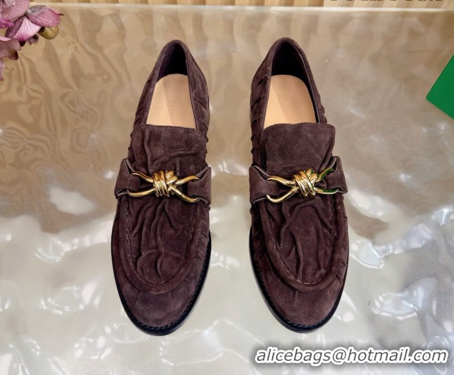 Top Grade Bottega Veneta Astaire Loafers with Gold-Tone Knot Buckle in 843945 Fondant Brown 2026