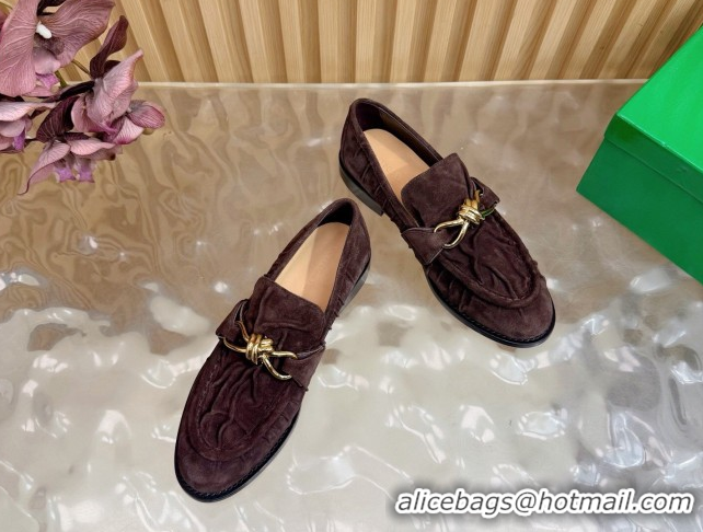 Top Grade Bottega Veneta Astaire Loafers with Gold-Tone Knot Buckle in 843945 Fondant Brown 2026