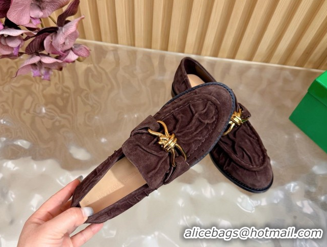 Top Grade Bottega Veneta Astaire Loafers with Gold-Tone Knot Buckle in 843945 Fondant Brown 2026