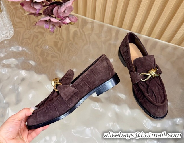 Top Grade Bottega Veneta Astaire Loafers with Gold-Tone Knot Buckle in 843945 Fondant Brown 2026
