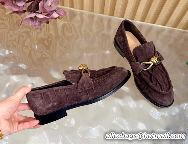 Top Grade Bottega Veneta Astaire Loafers with Gold-Tone Knot Buckle in 843945 Fondant Brown 2026