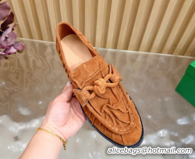 Good Quality Bottega Veneta Astaire Loafers with One-Tone Knot Buckle in Suede 843945 Light Brown 2026