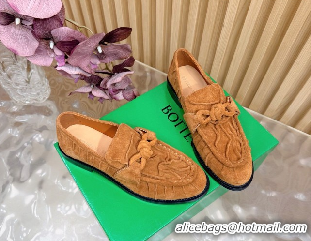 Good Quality Bottega Veneta Astaire Loafers with One-Tone Knot Buckle in Suede 843945 Light Brown 2026