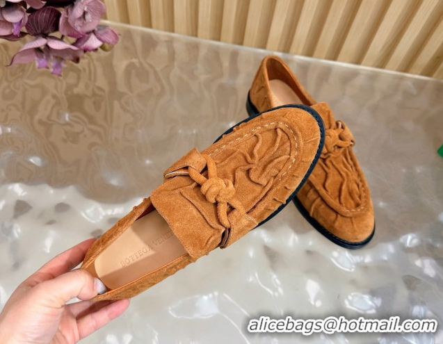 Good Quality Bottega Veneta Astaire Loafers with One-Tone Knot Buckle in Suede 843945 Light Brown 2026